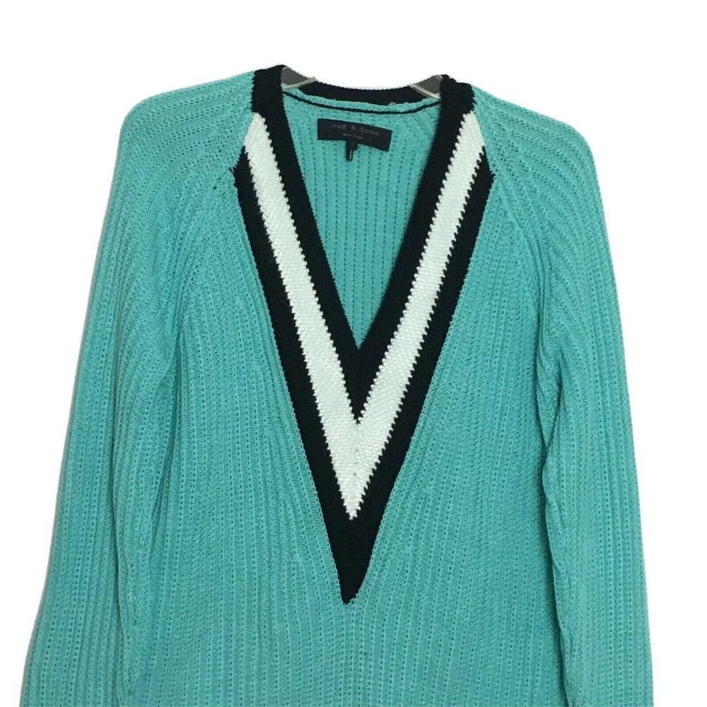 RAG & BONE XS Talia Deep V-Neck Ribbed Sweater XS - Picture 6 of 8